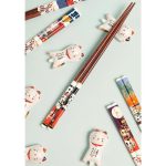 Maneki Neko Szerencse Macska Evőpálcika Tartó Szett