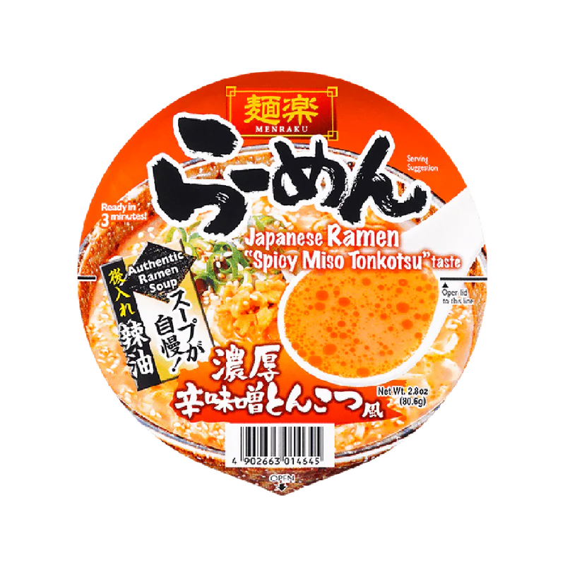 Hikari Menraku Csípős Miso Tonkotsu Ramen Pohárban 132g
