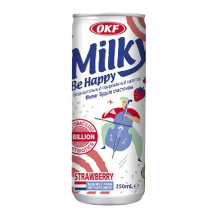 OKF Milky Szénsavas Epres Üdítő 250ml