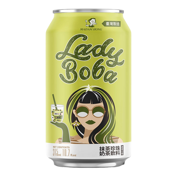 Lady Boba Zöld Teás Bubble Tea Ital 315ml