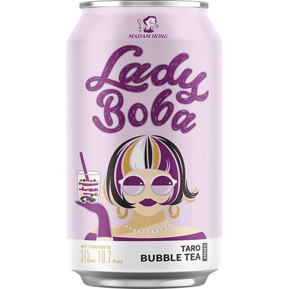 Lady Boba Tarós Bubble Tea Ital Tápióka Bogyókkal 315ml