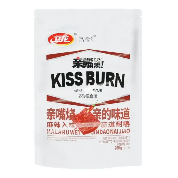WEILONG Kiss Burn Vegyes Ízesítésű Tészta Snack 260g