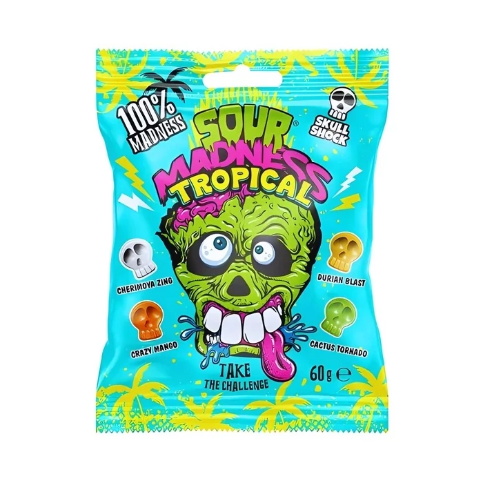 Argo Sour Madness Trópusi Extra Savanyú Kemény Cukorka 60g
