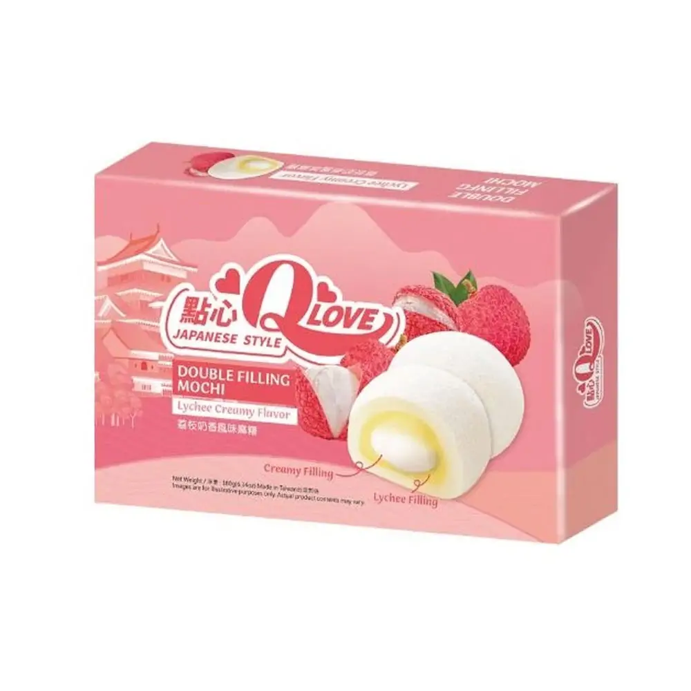 QLove Dupla Töltelékes Licsis Mochi 180g