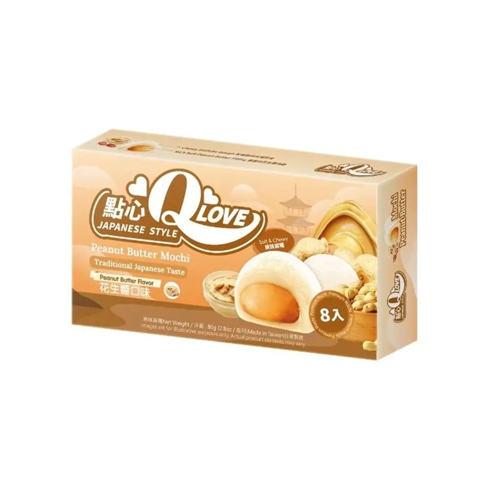 QLove Mogyoróvajas Mini Mochi 80g