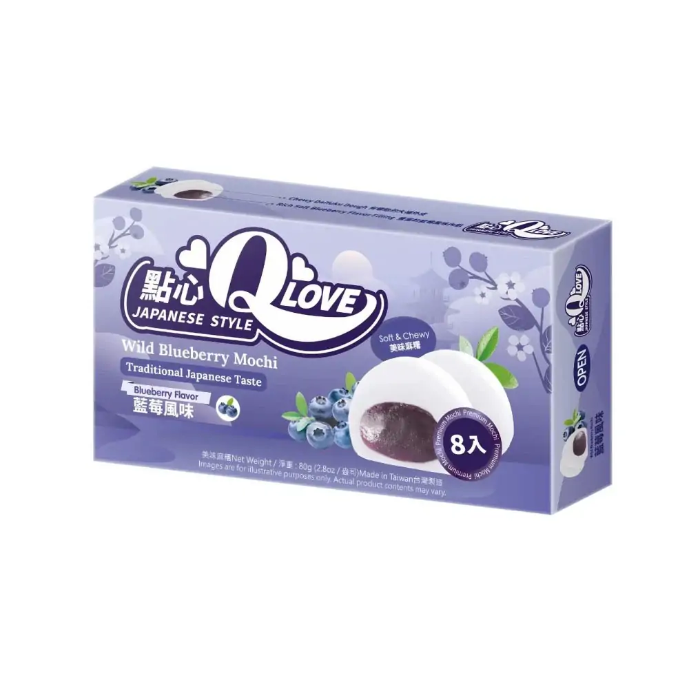 QLove Vad Áfonyás Mini Mochi 80g