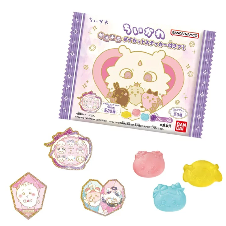 Bandai Chikawa Csillogó Matrica Gumicukorral