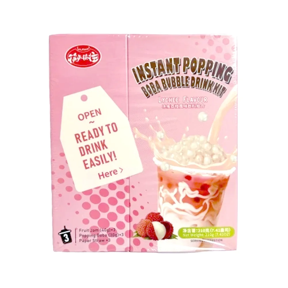 KLKW Licsis Roppanó Golyós Bubble Tea Készlet 210g