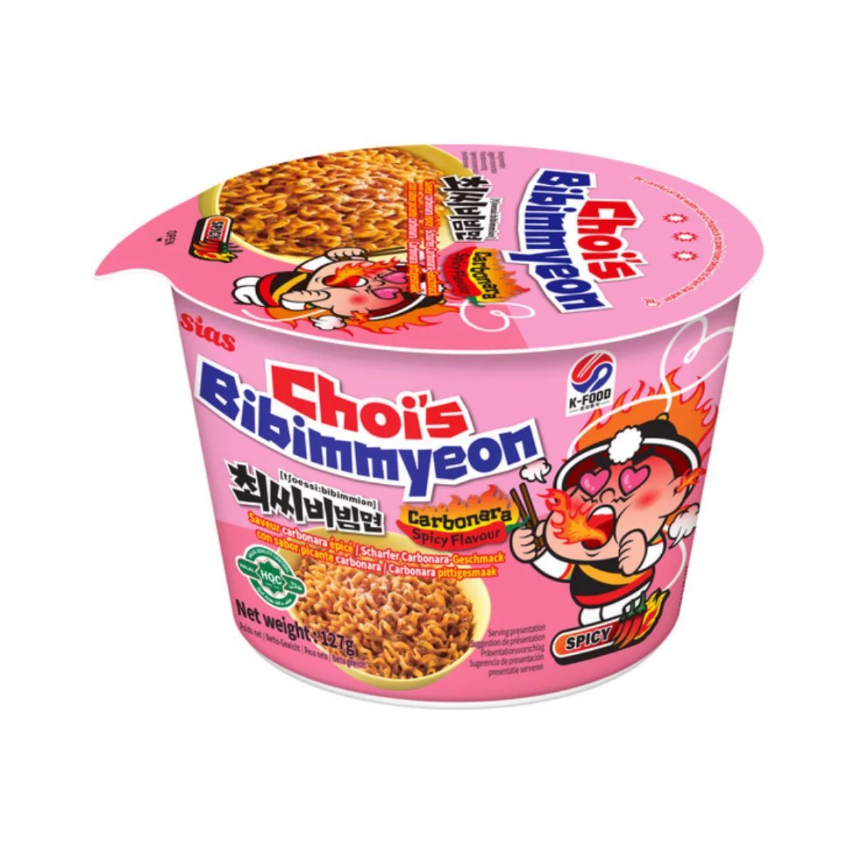 CHOI'S Csípős Carbonara Ramyeon Tészta Tálban 127g
