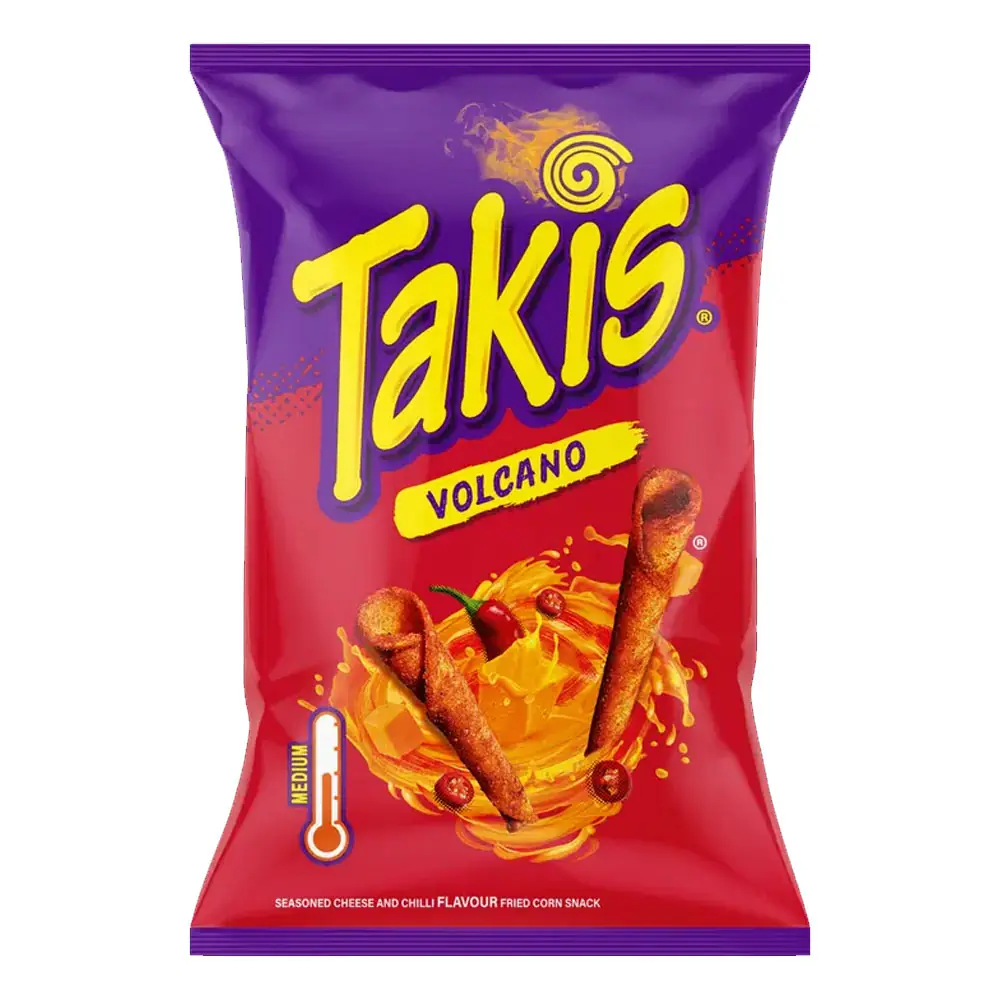 Takis Volcano Sajtos és Chili Ízű Sült Kukoricasnack 100g