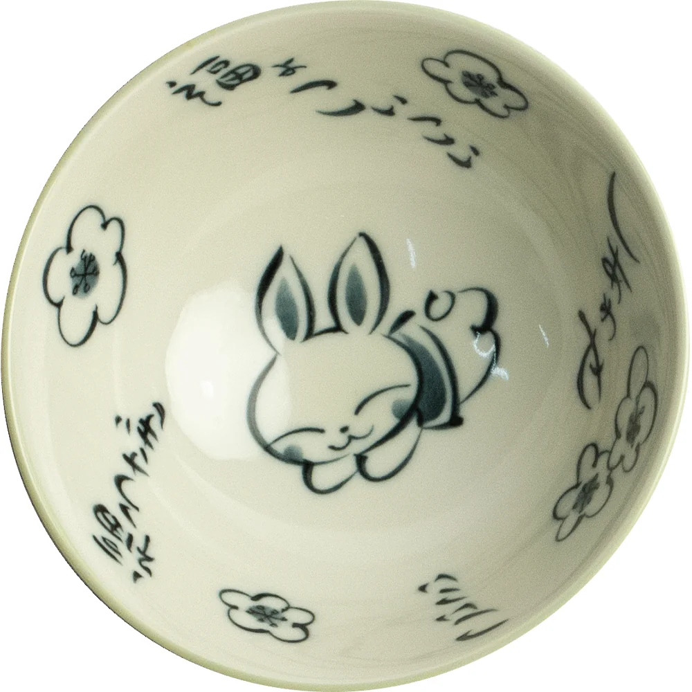 Nyuszis prémium japán porcelán tál 14cm