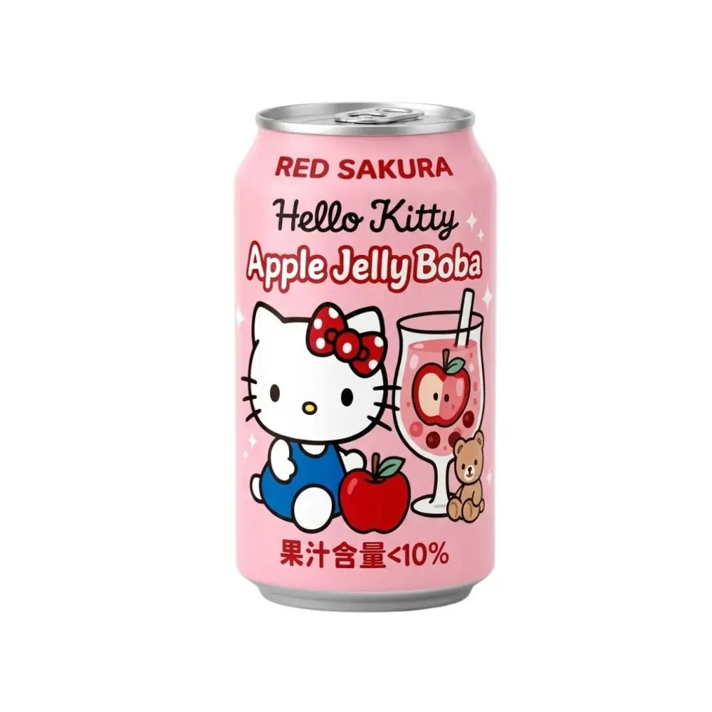 Red Sakura Hello Kitty Almás Tejes Ital Boba Zselével 310ml