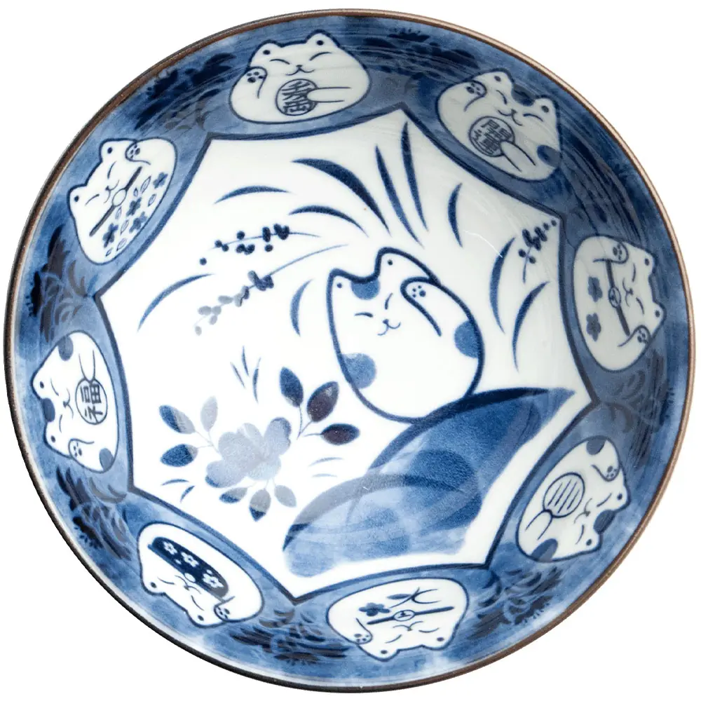 Maneki Neko Mintás prémium japán porcelán tál