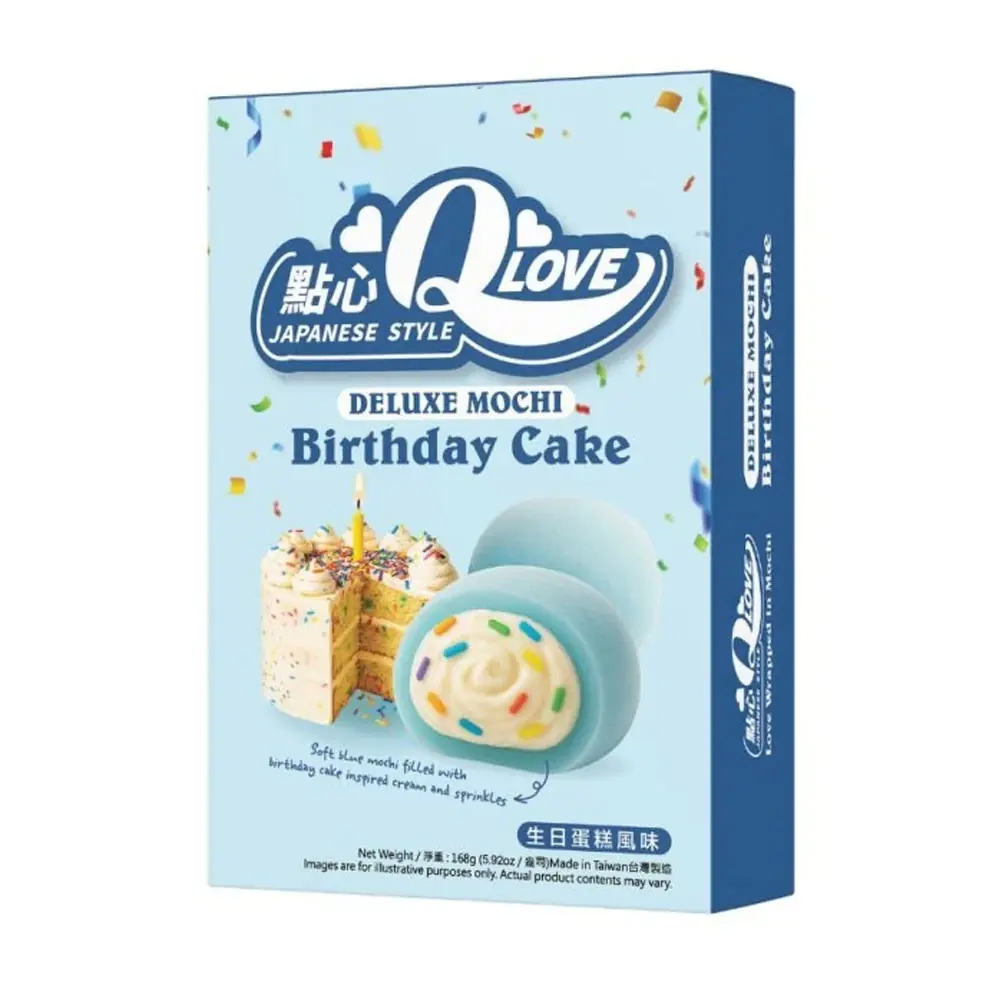 QLove Szülinapi Torta ízű Deluxe Mochi 168g