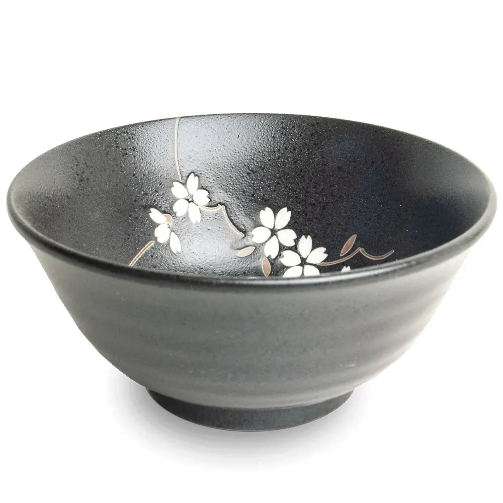 Anemone Black prémium japán porcelán tál