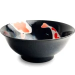 Koi mintás prémium japán porcelán tál