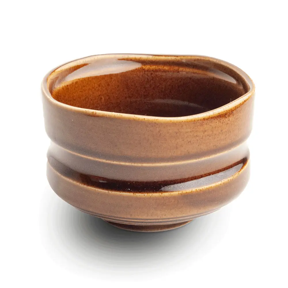 Világos barna prémium japán porcelán matcha tál