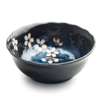 Anemone Blue prémium japán porcelán szószos tál