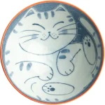 Narancssárga Cicás porcelán tál 15cm