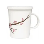 Sakura mintás prémium porcelán bögre szűrővel