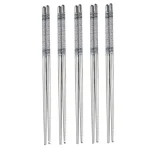 Kék mintás japán fém evőpálcika szett