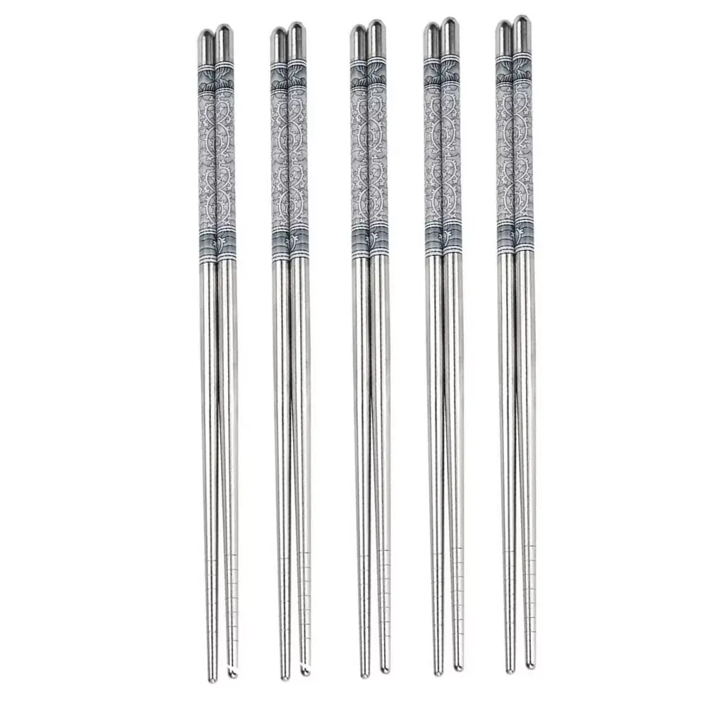 Kék mintás japán fém evőpálcika szett