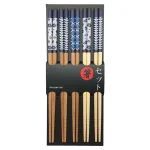 Kék virágmintás japán evőpálcika szett