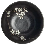 Anemone Black prémium japán porcelán tál