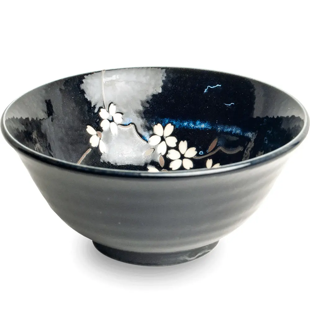 Anemone Blue prémium japán porcelán tál 15cm