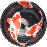 Koi mintás prémium japán porcelán tál
