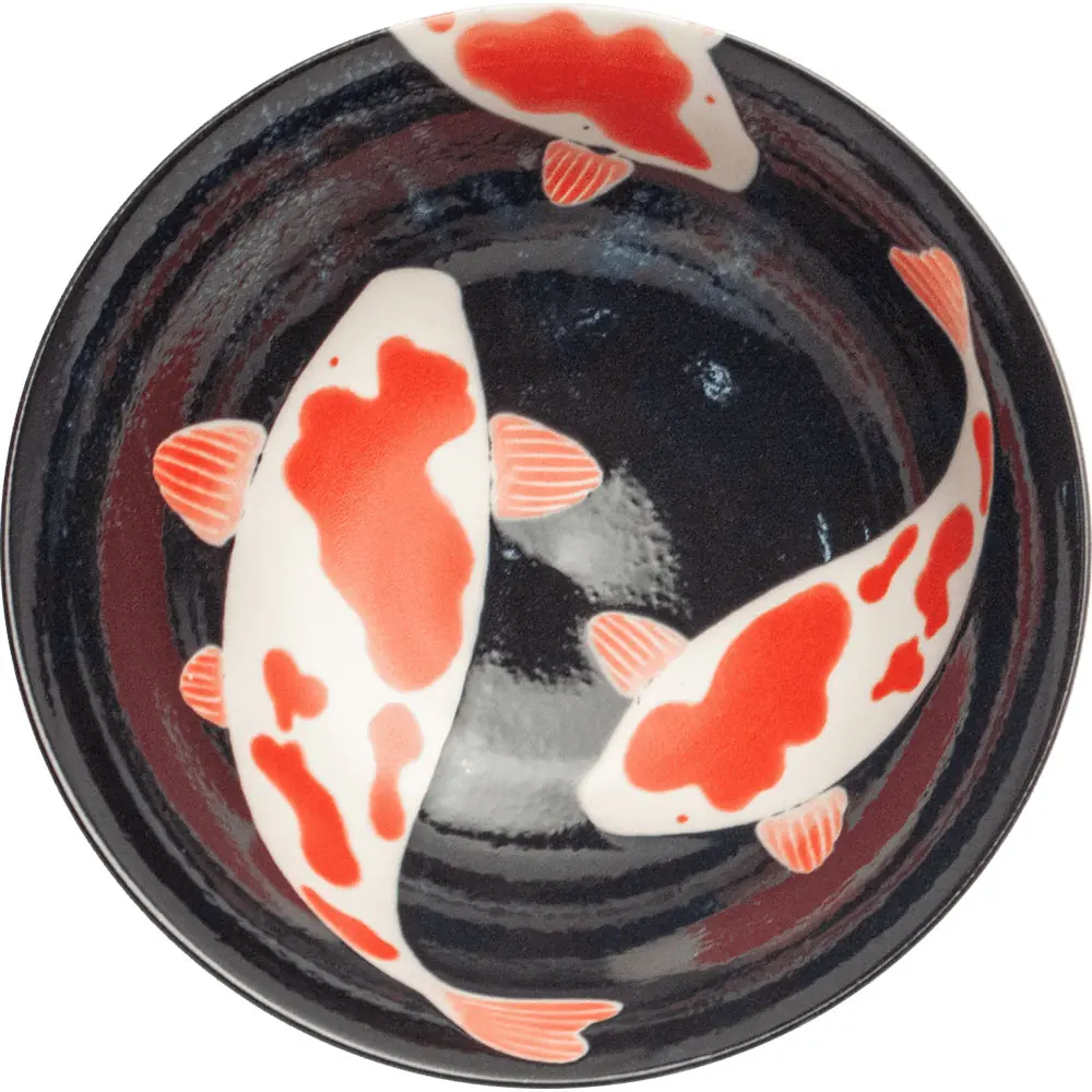 Koi mintás prémium japán porcelán tál