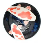 Koi mintás prémium japán porcelán tál