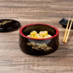 Fekete tároló doboz tetővel sushihoz