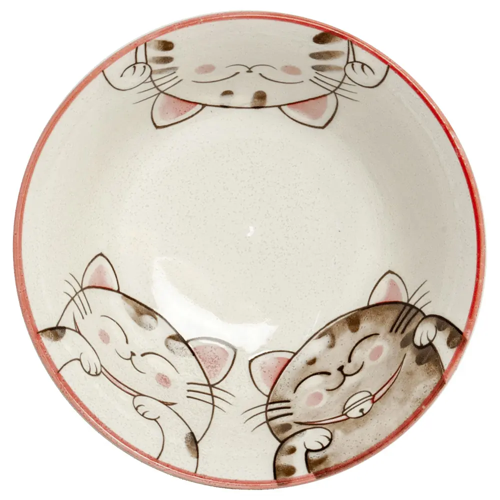 Narancssárga Három Cica mintás porcelán tál