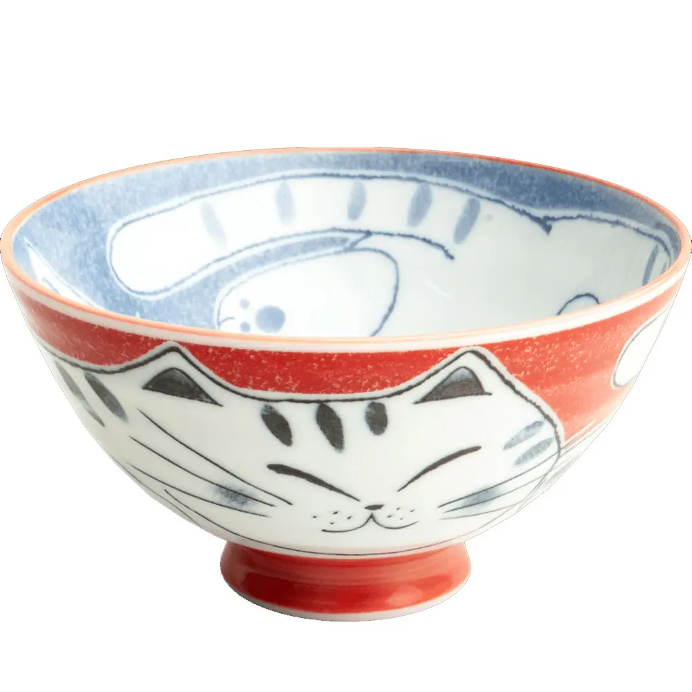 Narancssárga Cicás porcelán tál 15cm