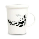 Panda mintás prémium porcelán bögre szűrővel