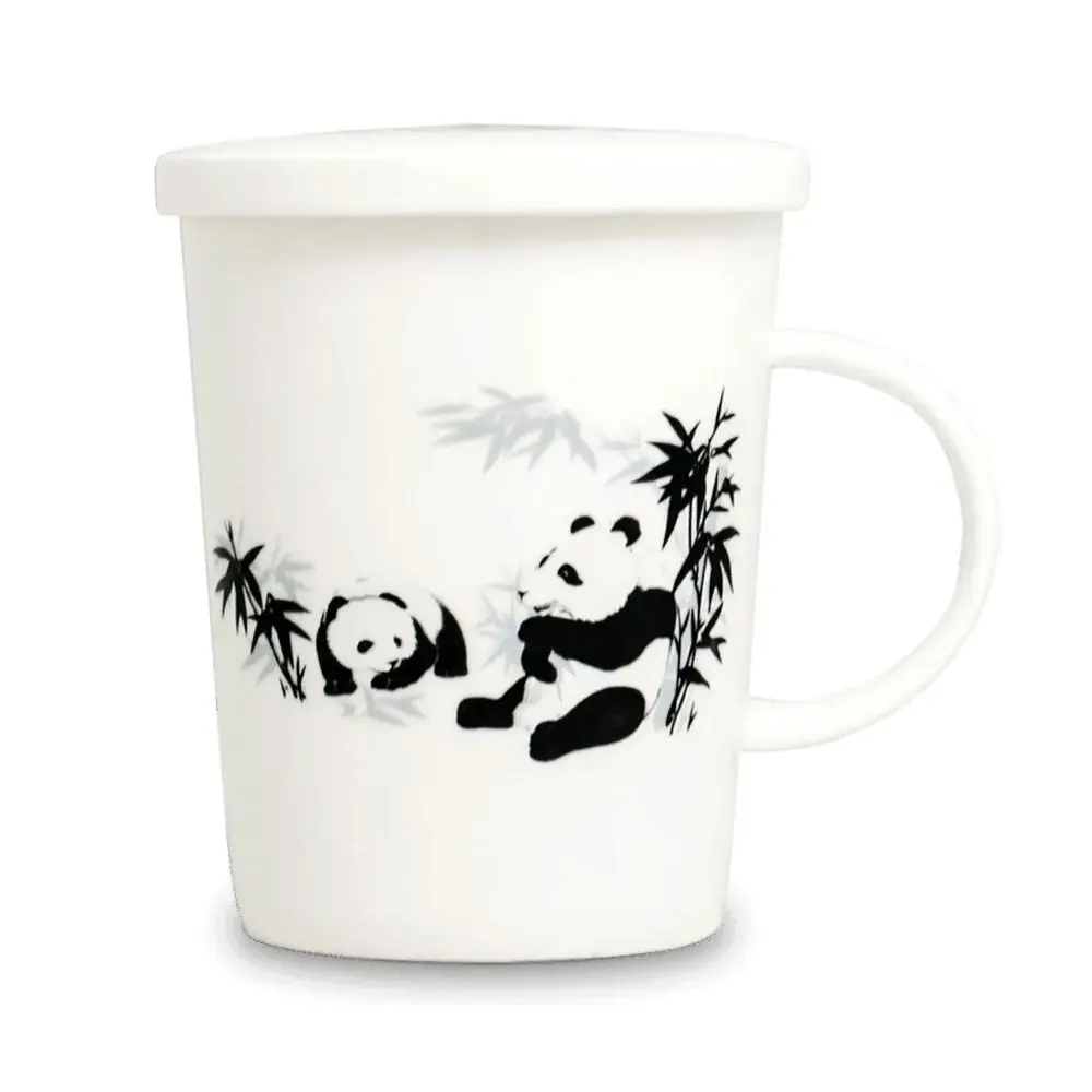 Panda mintás prémium porcelán bögre szűrővel