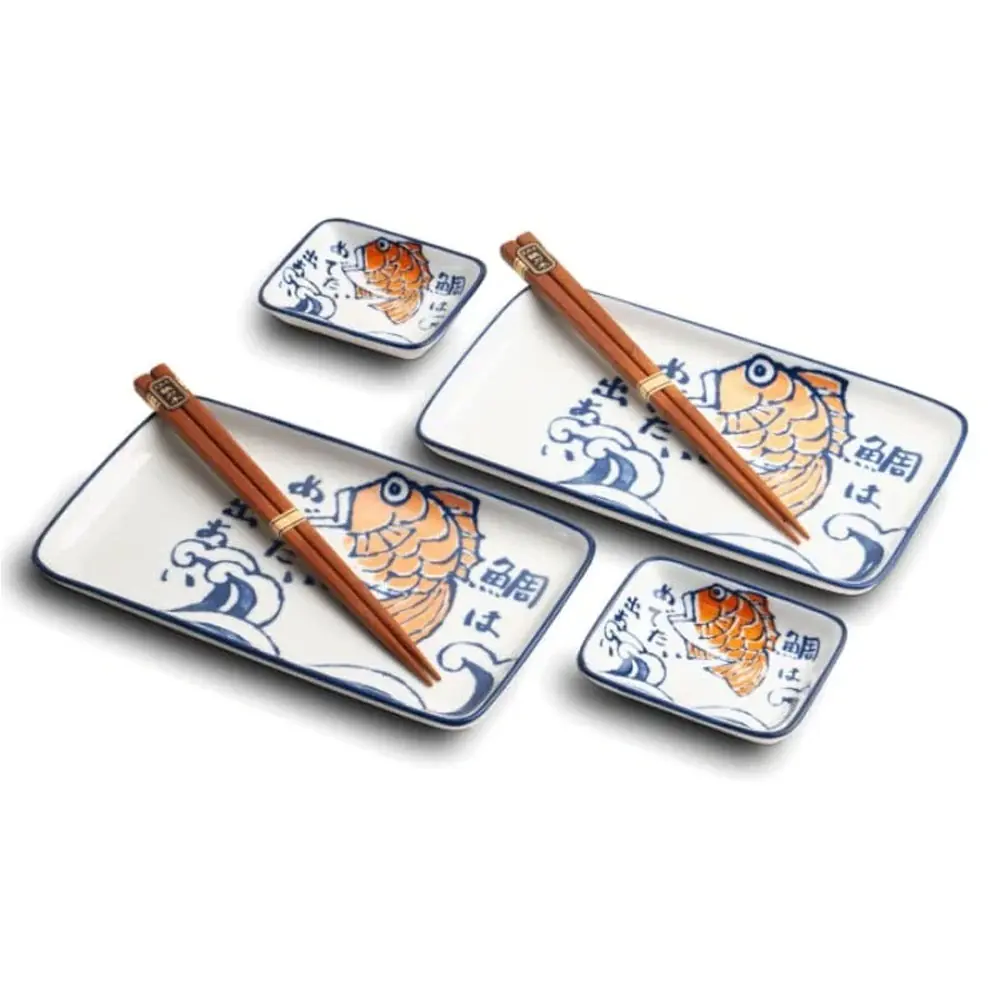 Sakana mintás prémium kerámia sushi étkészlet