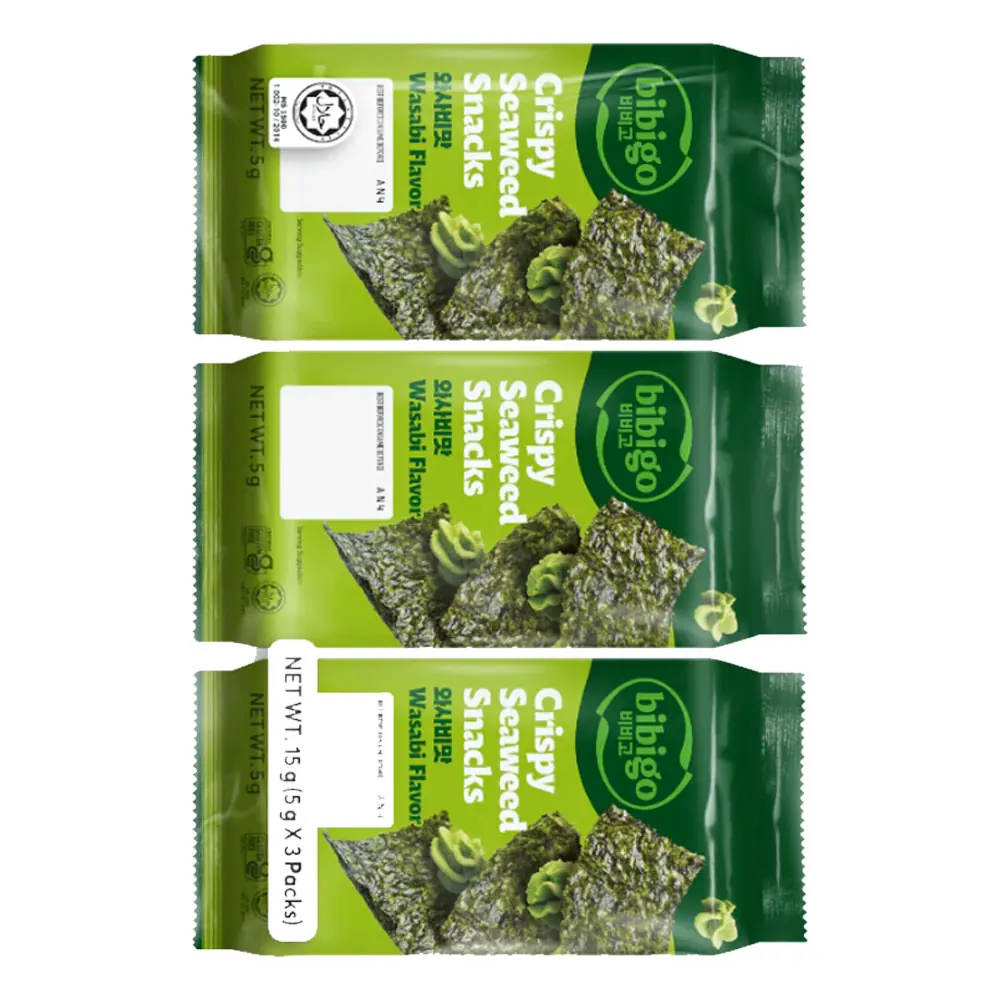 Bibigo Wasabi ízű Algasnack 3x5g