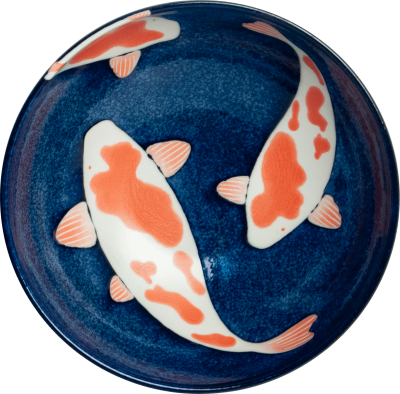 Koi prémium japán porcelán tál